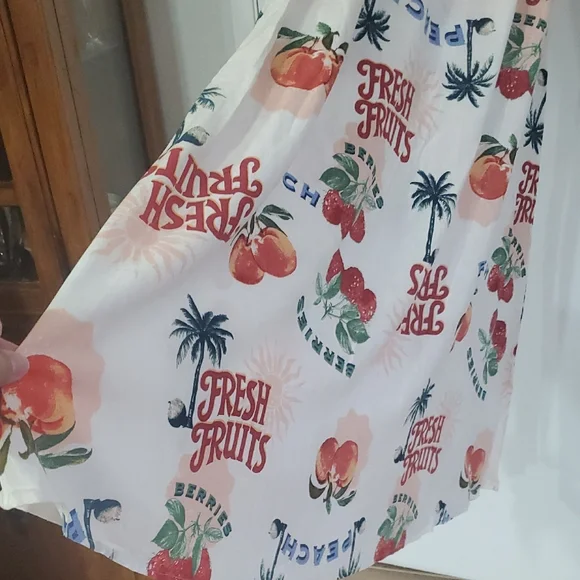 Fresh Fruits Print Cream Dress - Picture 8 of 8
